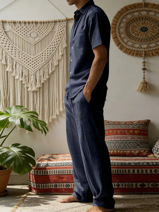 Herren Zweiteiler Set mit Hemd und Hose-Zomer kledingsets-Cecile Lavelle-Cecile Lavelle