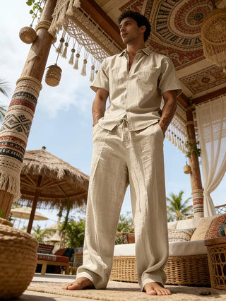 Herren Zweiteiler Set mit Hemd und Hose-Zomer kledingsets-Cecile Lavelle-Cecile Lavelle