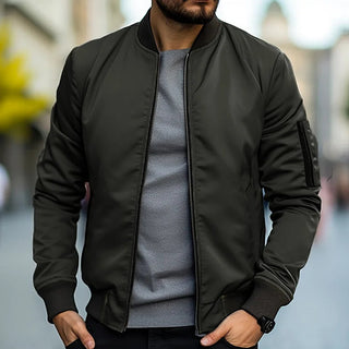 Herren Bomberjacke Casual Regular Fit Dunkelgrau