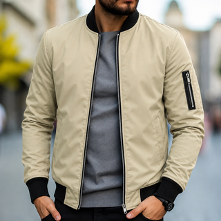 Herren Bomberjacke Casual Regular Fit in Khaki