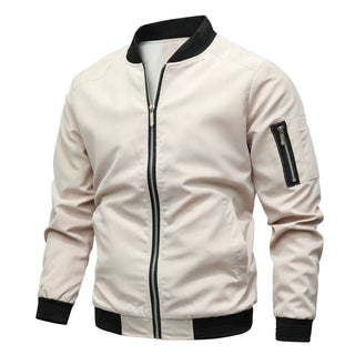 Herren Bomberjacke Casual Regular Fit Weiß