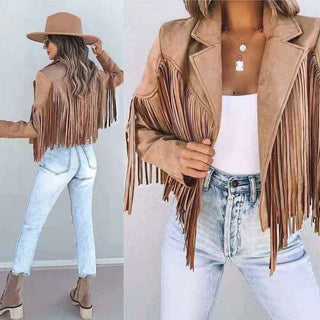 Damen Fransenjacke im Western-Stil
