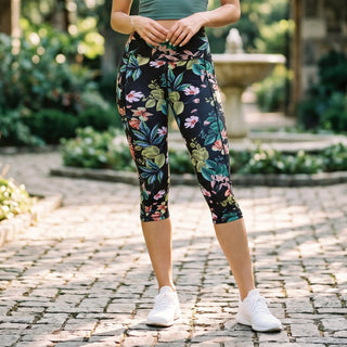 Hochtaillierte Damen Capri-Leggings mit Muster-Leggings-Cecile Lavelle-Cecile Lavelle