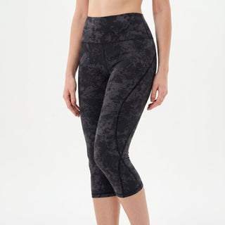 Hochtaillierte Damen Capri-Leggings mit Muster-Leggings-Cecile Lavelle-Schwarz-S-Cecile Lavelle