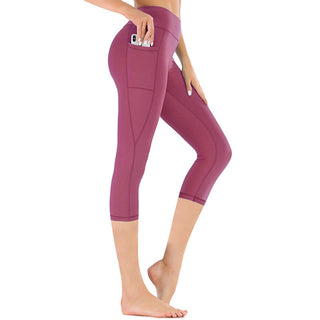 Hochtaillierte Damen Capri-Leggings mit Tasche-Cecile Lavelle-Rosa-S-Cecile Lavelle