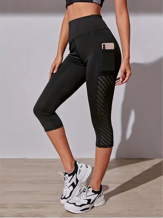 Hochtaillierte Damen Capri-Leggings mit Tasche-Legging-Cecile Lavelle-Cecile Lavelle