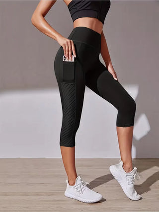 Hochtaillierte Damen Capri-Leggings mit Tasche-Legging-Cecile Lavelle-Cecile Lavelle