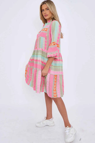 Leichtes Midi-Freizeitkleid mit Print
