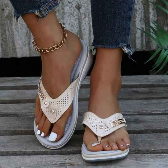 Isla – Elegant orthopedic toe sandals with jewelry details