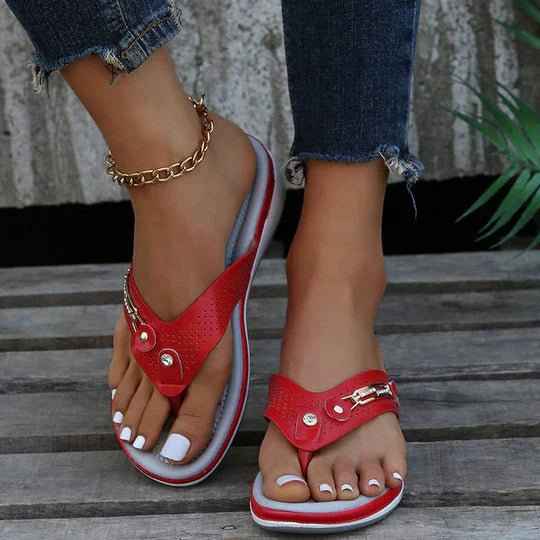 Isla – Elegant orthopedic toe sandals with jewelry details