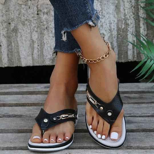 Isla – Elegant orthopedic toe sandals with jewelry details