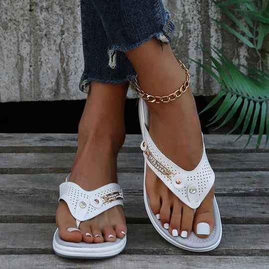 Isla – Elegant orthopedic toe sandals with jewelry details