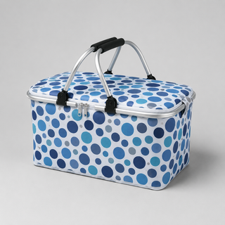 Isolierte Kühltasche faltbar mit Tragegriff-Cecile Lavelle-Blau-Cecile Lavelle