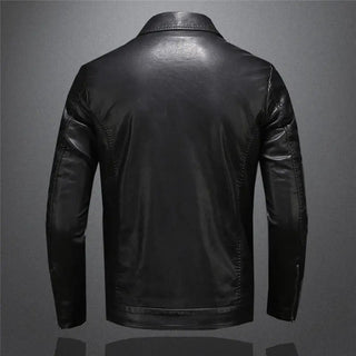 Jacke Herren Schwarz in Lederoptik