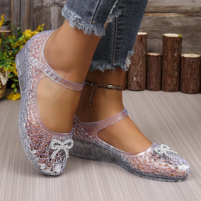 Jelly Sandals for Women transparent with wedge heel