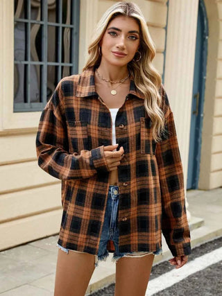 Karierte Damenbluse