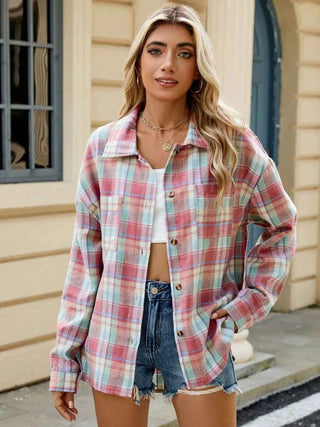 Karierte Damenbluse