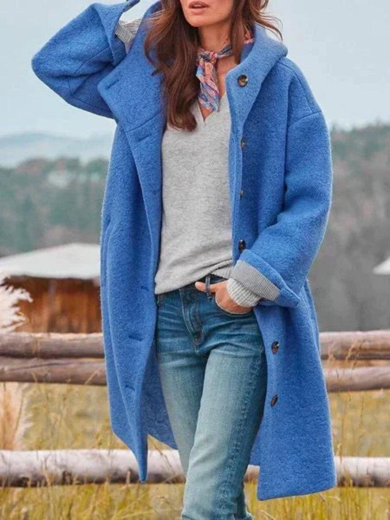Mantel Damen Oversized mit Kapuze
