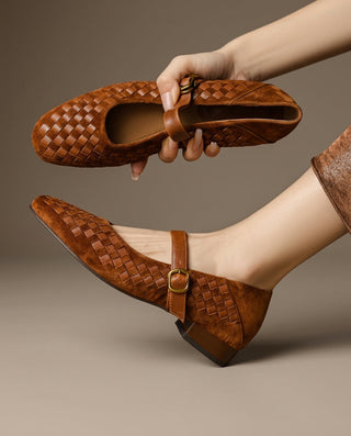 Mary Jane Ballerinas Damen geflochten mit Riemen-Cecile Lavelle-Cecile Lavelle