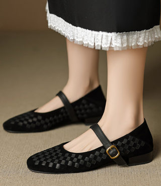 Mary Jane Ballerinas Damen geflochten mit Riemen-Cecile Lavelle-Cecile Lavelle