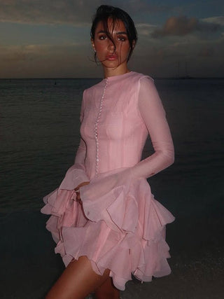 Mini Cocktailkleid Damen Elegant-Cecile Lavelle-Rosa-S-Cecile Lavelle