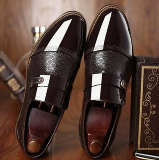 Monkstrap Schuhe Herren Elegant mit Schnalle in Braun