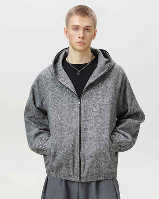 Wollmischung Kapuzenjacke Herren