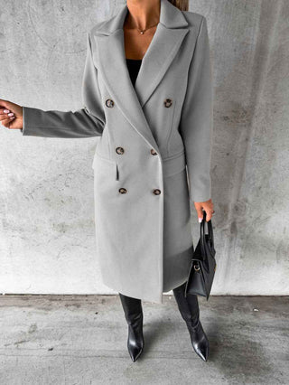Figurbetonter Trenchcoat in Long-Form