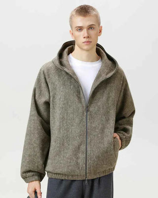 Wollmischung Kapuzenjacke Herren