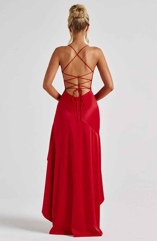 Maxikleid mit Rüschenabschluss