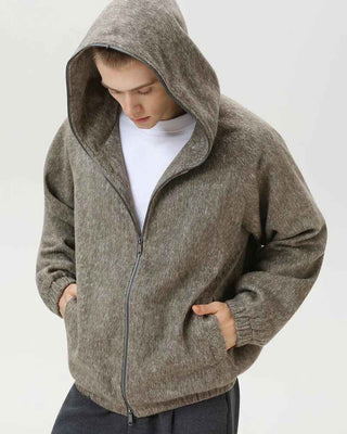 Wollmischung Kapuzenjacke Herren
