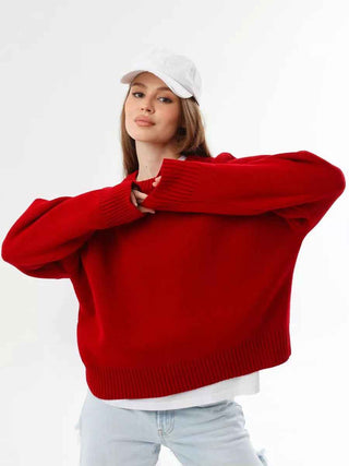 Oversize-Pullover mit Rundhals