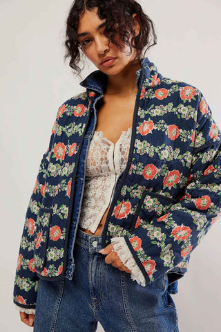 Gewämmter Kurzmantel mit Patches
