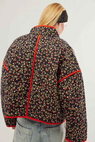 Gewämmter Kurzmantel mit Patches