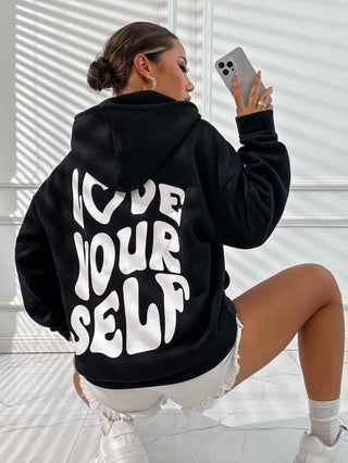 Weißer Hoodie Damen Print