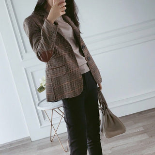 Grid-Blazer mit Prägung