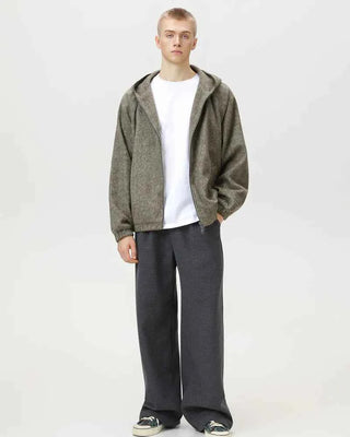 Wollmischung Kapuzenjacke Herren