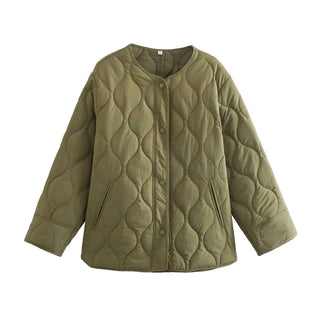 Taillierte Steppjacke mit Knopfverschluss