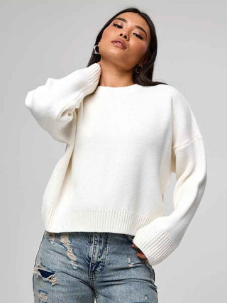Oversize-Pullover mit Rundhals