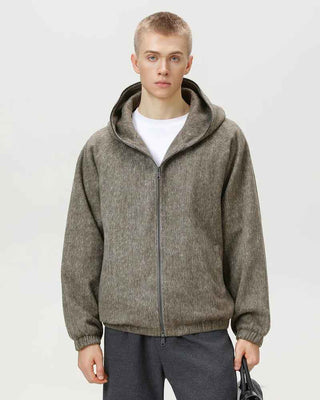 Wollmischung Kapuzenjacke Herren