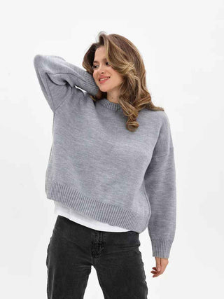 Oversize-Pullover mit Rundhals