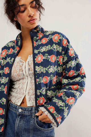 Gewämmter Kurzmantel mit Patches