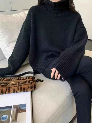 Gerippter Pullover mit Streifen
