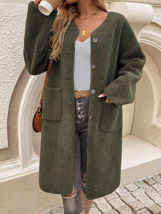 Fleece Jacke Damen Lang
