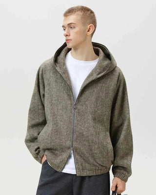 Wollmischung Kapuzenjacke Herren