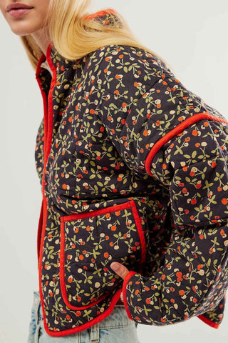 Gewämmter Kurzmantel mit Patches