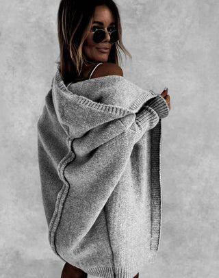 Oversize Strickjacke mit Kapuze