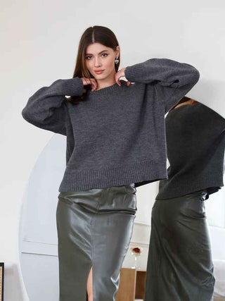 Oversize-Pullover mit Rundhals