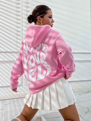 Weißer Hoodie Damen Print