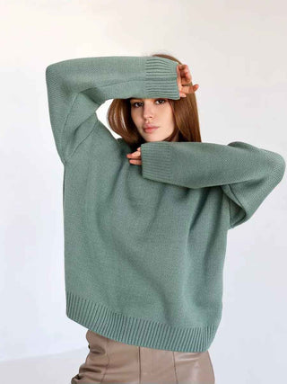Oversize-Pullover mit Rundhals
